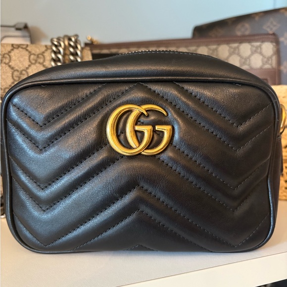 Gucci GG marmont mini camera bag Quilted Leather Crossbody Bag - Picture 3 of 12
